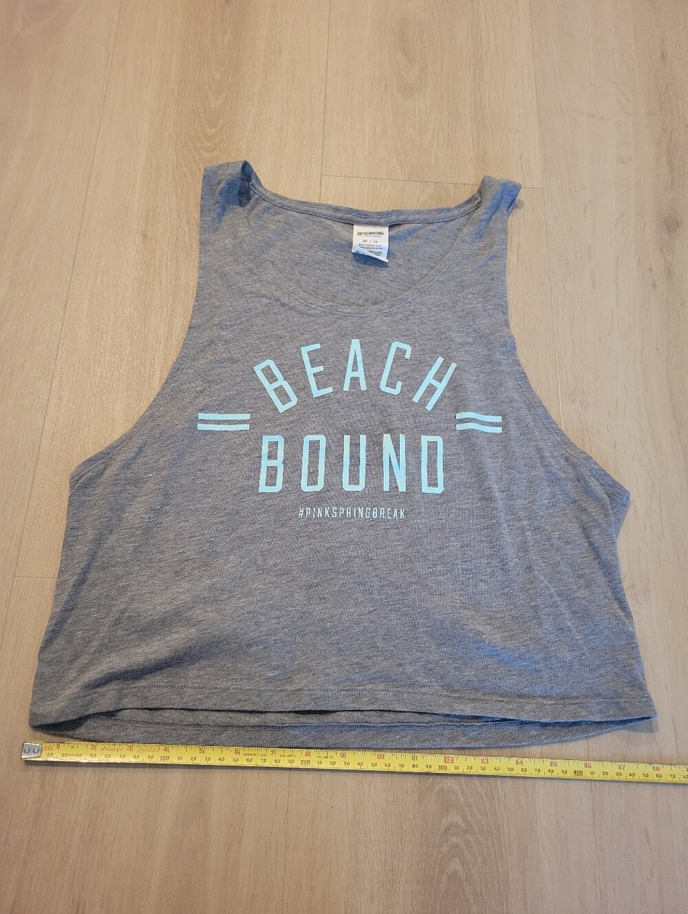 PINK Victoria's Secret Gray Scoop Neck Flowy  Tee Xs